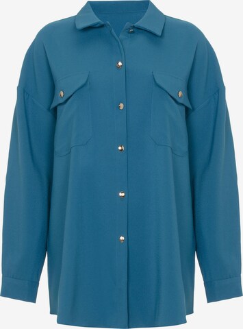 Jimmy Sanders Blouse in Blauw: voorkant