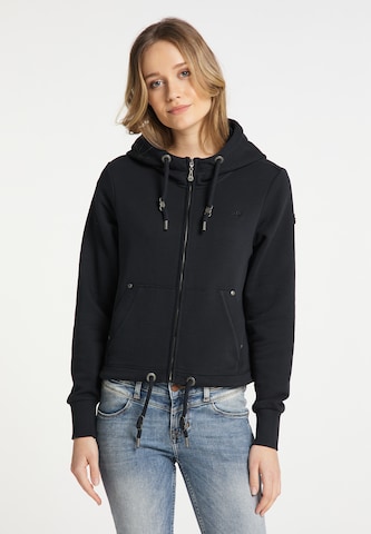 DreiMaster Vintage Zip-Up Hoodie in Black: front