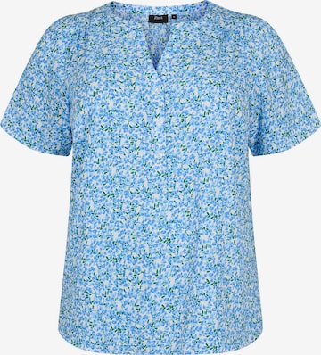 Zizzi Blouse 'Caanni' in Blauw: voorkant