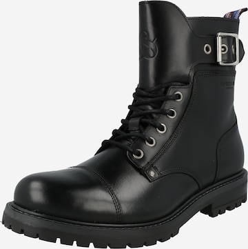 SCOTCH & SODA Lace-Up Boots 'Traktor' in Black: front