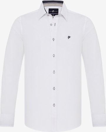 DENIM CULTURE Regular fit Button Up Shirt 'AURIENNE' in White: front