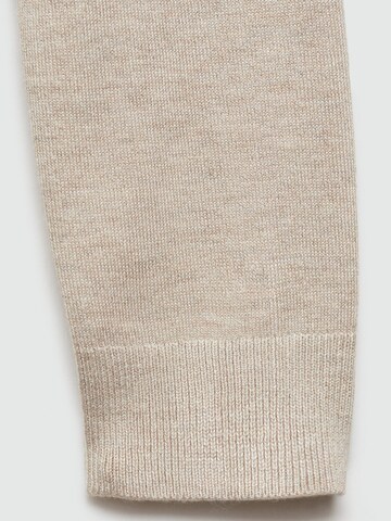 MANGO Gebreid vest 'ALMA' in Beige