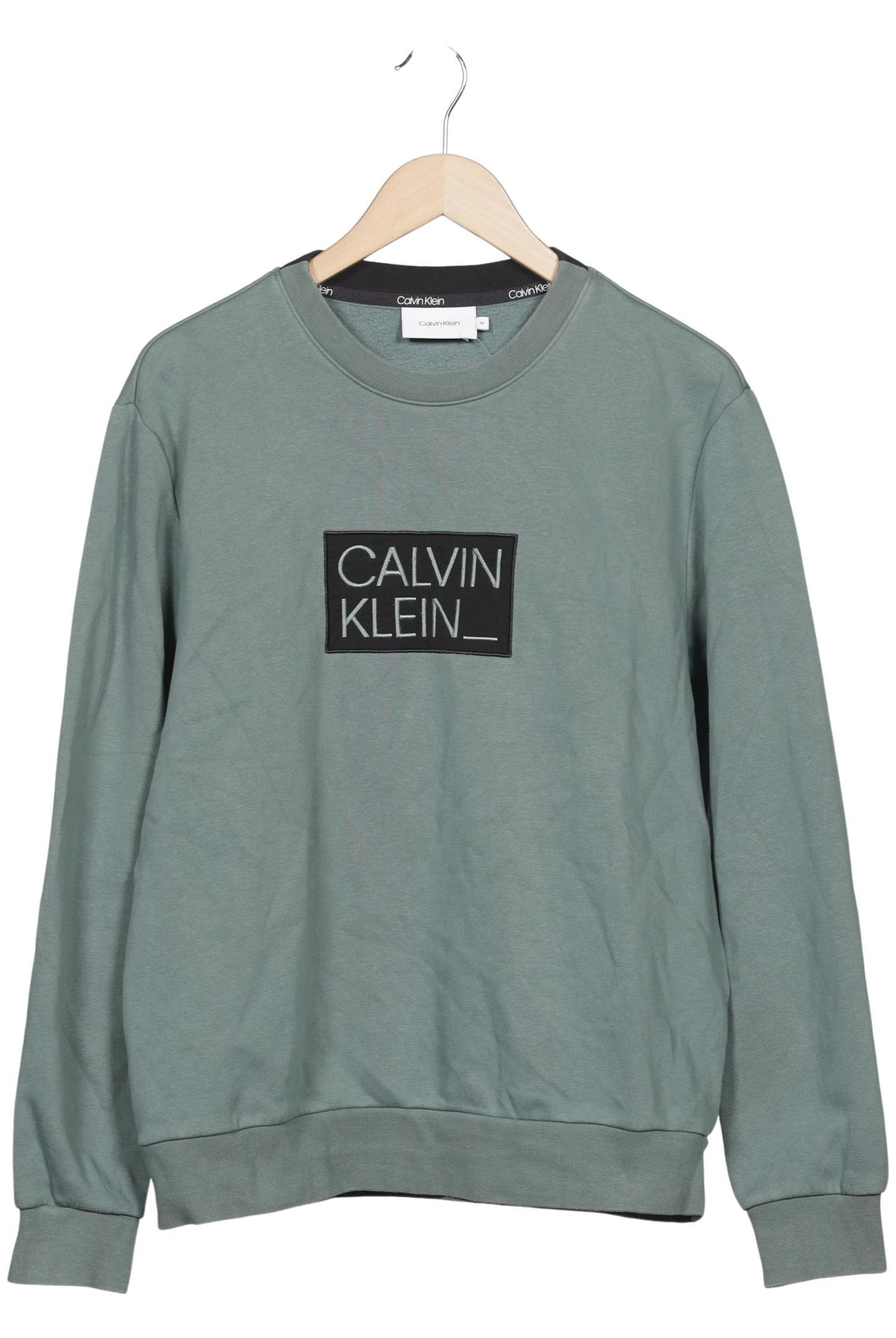 Calvin Klein Sweatshirt & Zip-Up Hoodie in XL in Green: front