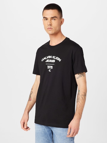 Calvin Klein Tričko 'Varsity' – černá: přední strana