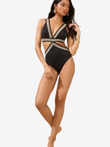 Lipsy Triangel Badpak in Zwart: voorkant