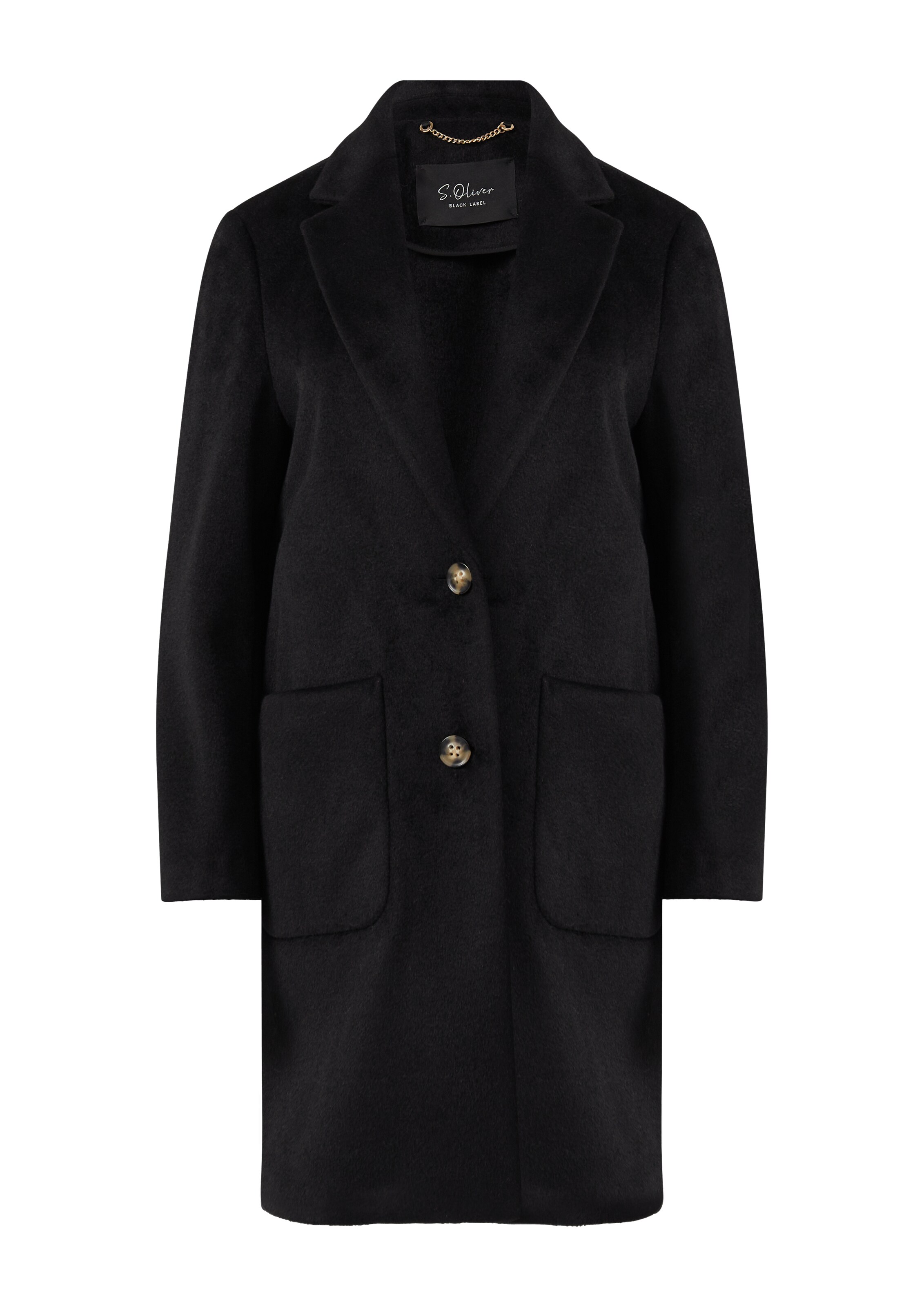 s.Oliver BLACK LABEL Mantel in Schwarz: Vorderseite