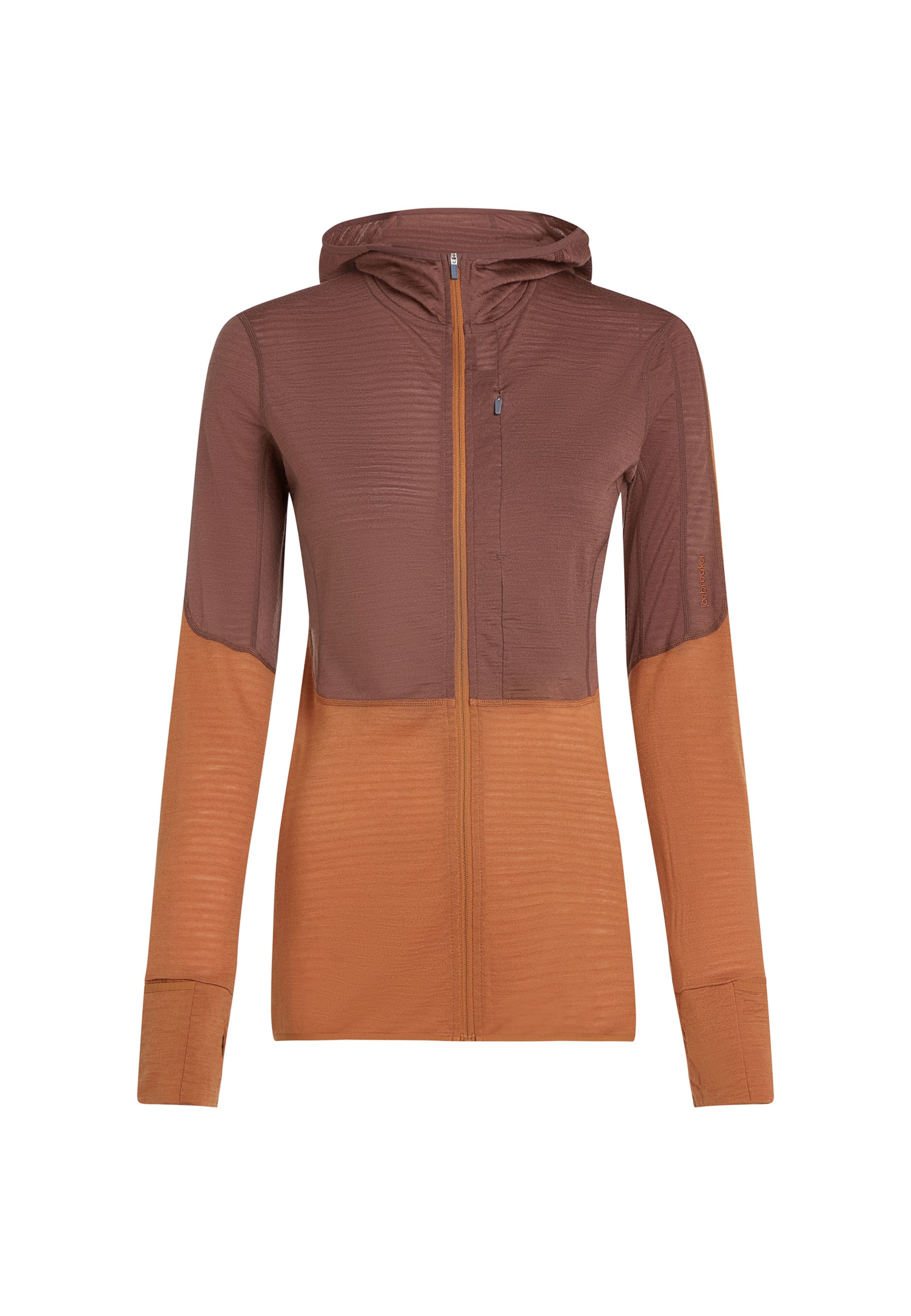 ICEBREAKER Tussenjas 'W Mer 200 Realfleece Descender LS Zip H' in Groen: voorkant