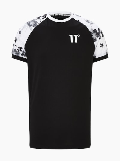 11 Degrees T-Shirt 'FLORAL' en noir / blanc, Vue avec produit