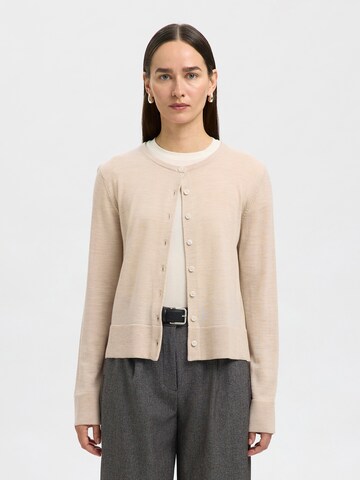 SELECTED Cardigan 'SLFTHEA' i beige: forside