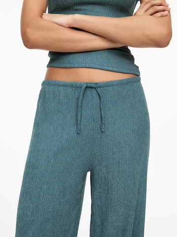 Wide Leg Pantalon Pull&Bear en bleu