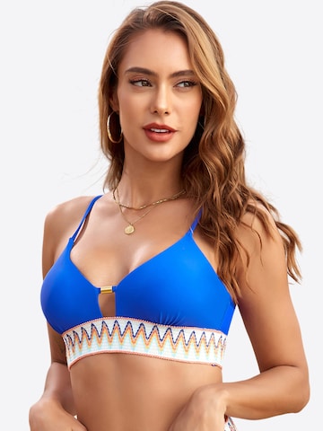 Magicshe Push-up Bikini 'Push Up Bikini Set mit hoher Taille' in Blue