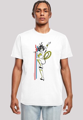 T-Shirt 'DC Comics Wonder Woman Retro Pose' F4NT4STIC en blanc : devant