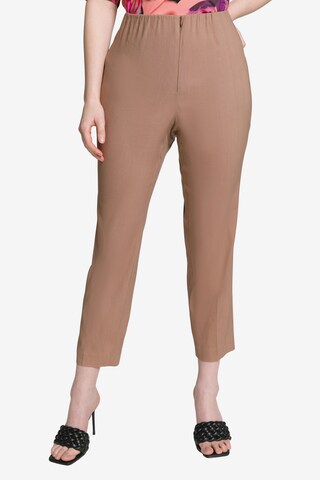 Ulla Popken Regular Bundfaltenhose '809002' in Beige: predná strana