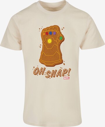 ABSOLUTE CULT Shirt 'Marvel - Thanos Oh Snap' in Beige: voorkant