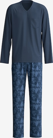 CALIDA Long Pajamas 'Relax Streamline' in Blue: front