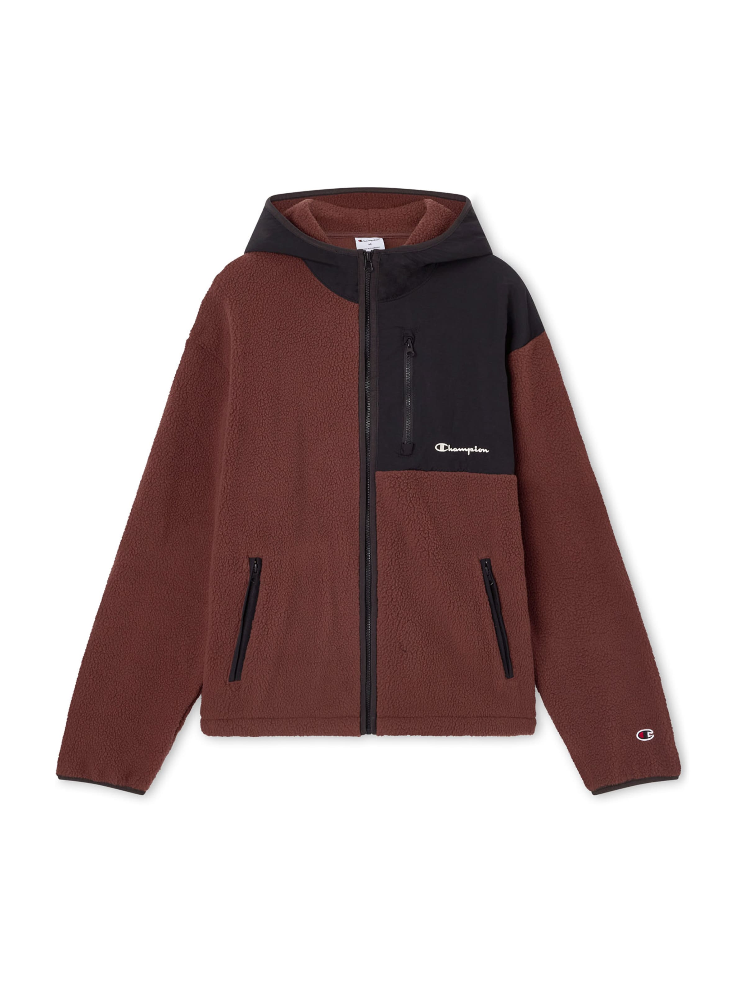 Champion Fleece jas in Bruin: voorkant