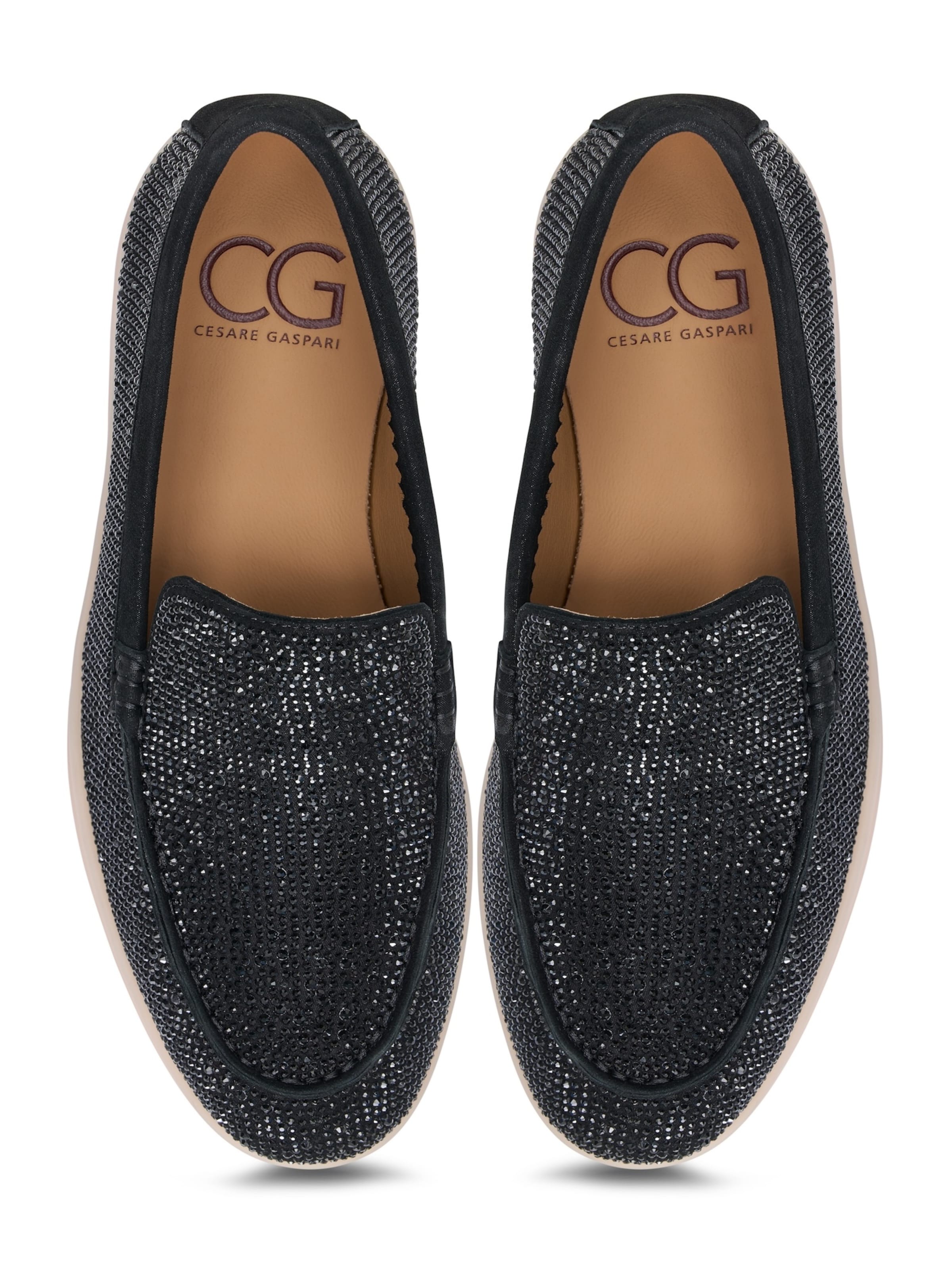 CESARE GASPARI Slipper in Schwarz