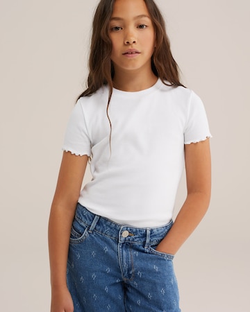 T-Shirt WE Fashion en blanc : devant