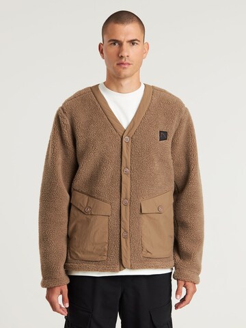 CHASIN' Strickjacke 'Karo' in Beige: Vorderseite