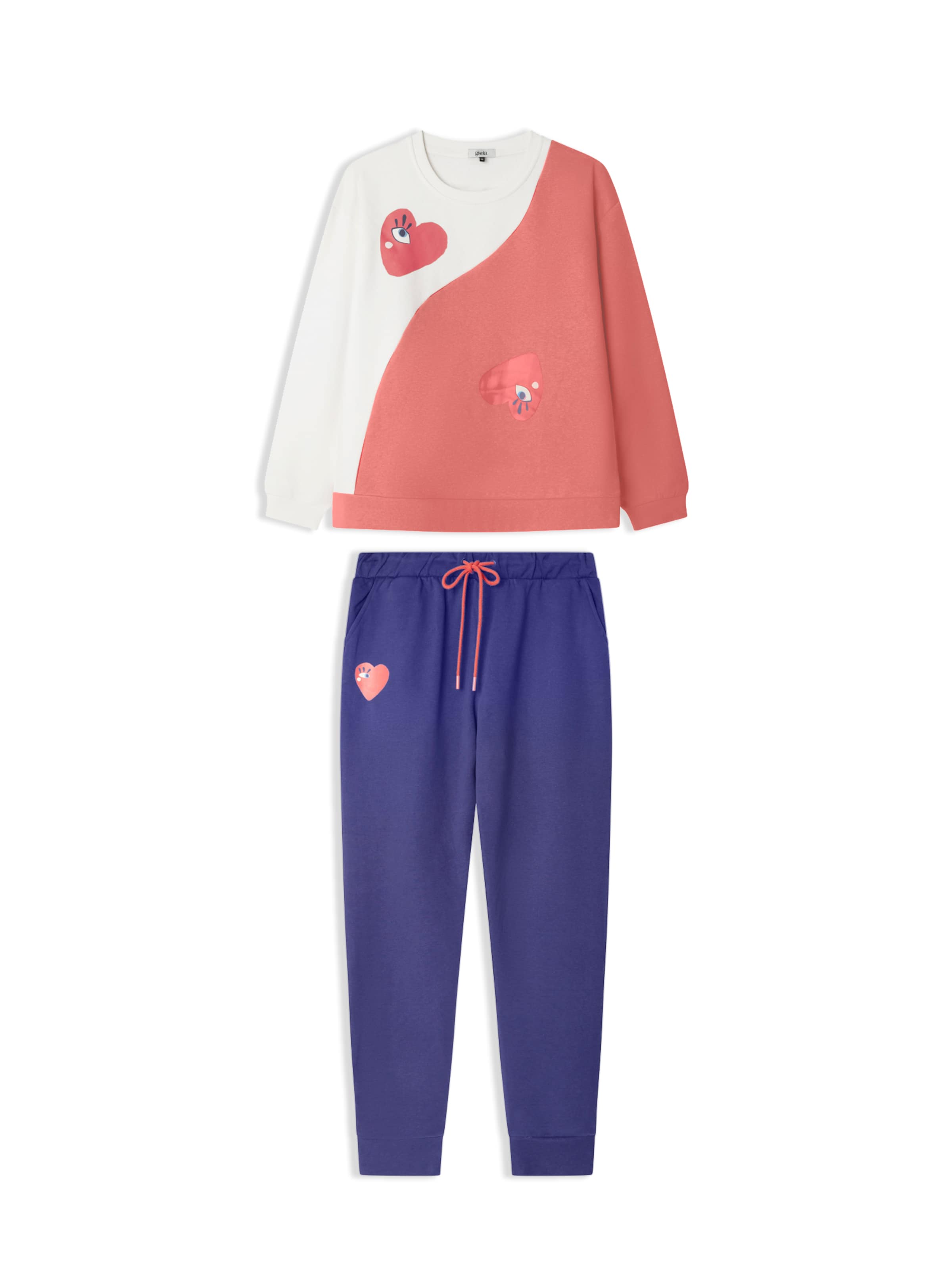 sarkans Gisela Pidžama: no priekšpuses