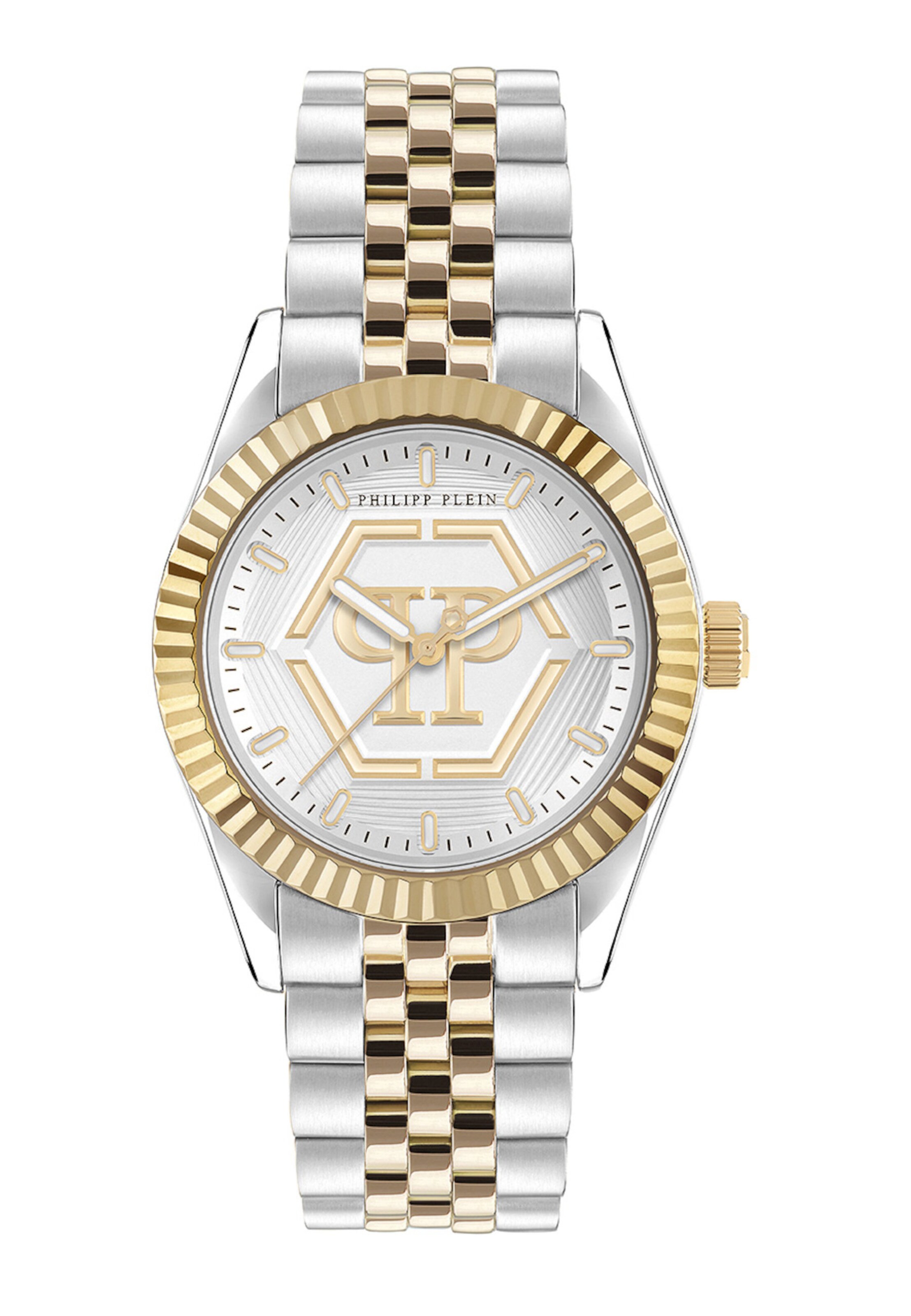 Philipp Plein Analog Watch 'Date Superlative' in Silver: front