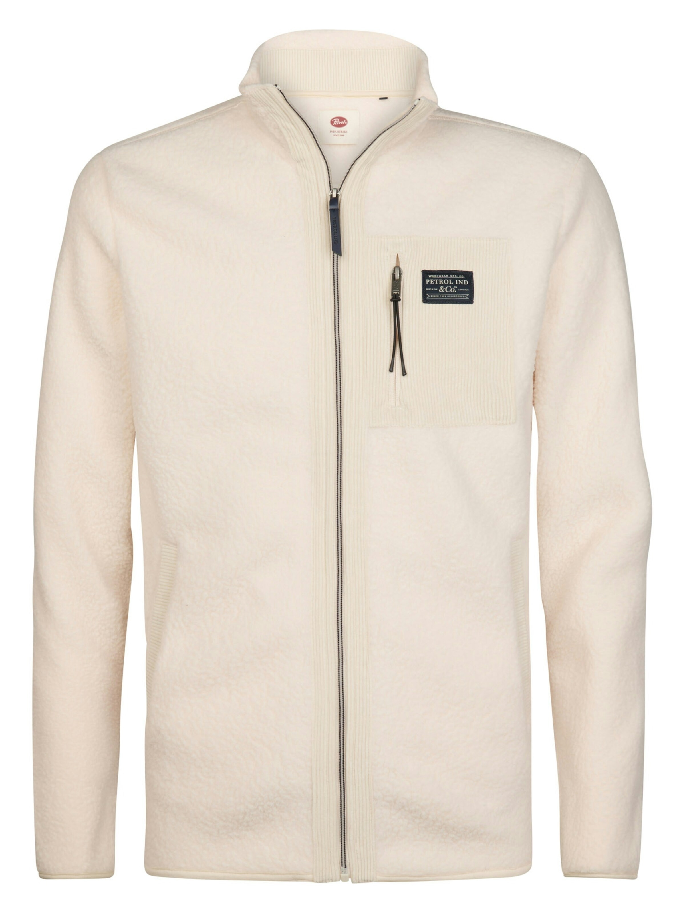 Petrol Industries Fleece Jacket in White: front