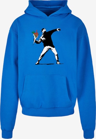 Merchcode Sweatshirt 'Banksy - Love Is In The Air' in Blau: Vorderseite