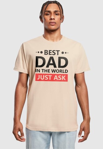 Merchcode Shirt 'Fathers Day - Best dad, just ask' in Beige: voorkant