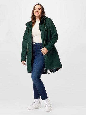 Ragwear Plus - Parka meia-estação 'Canny' em verde