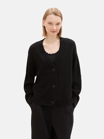 TOM TAILOR DENIM Knit Cardigan in Black