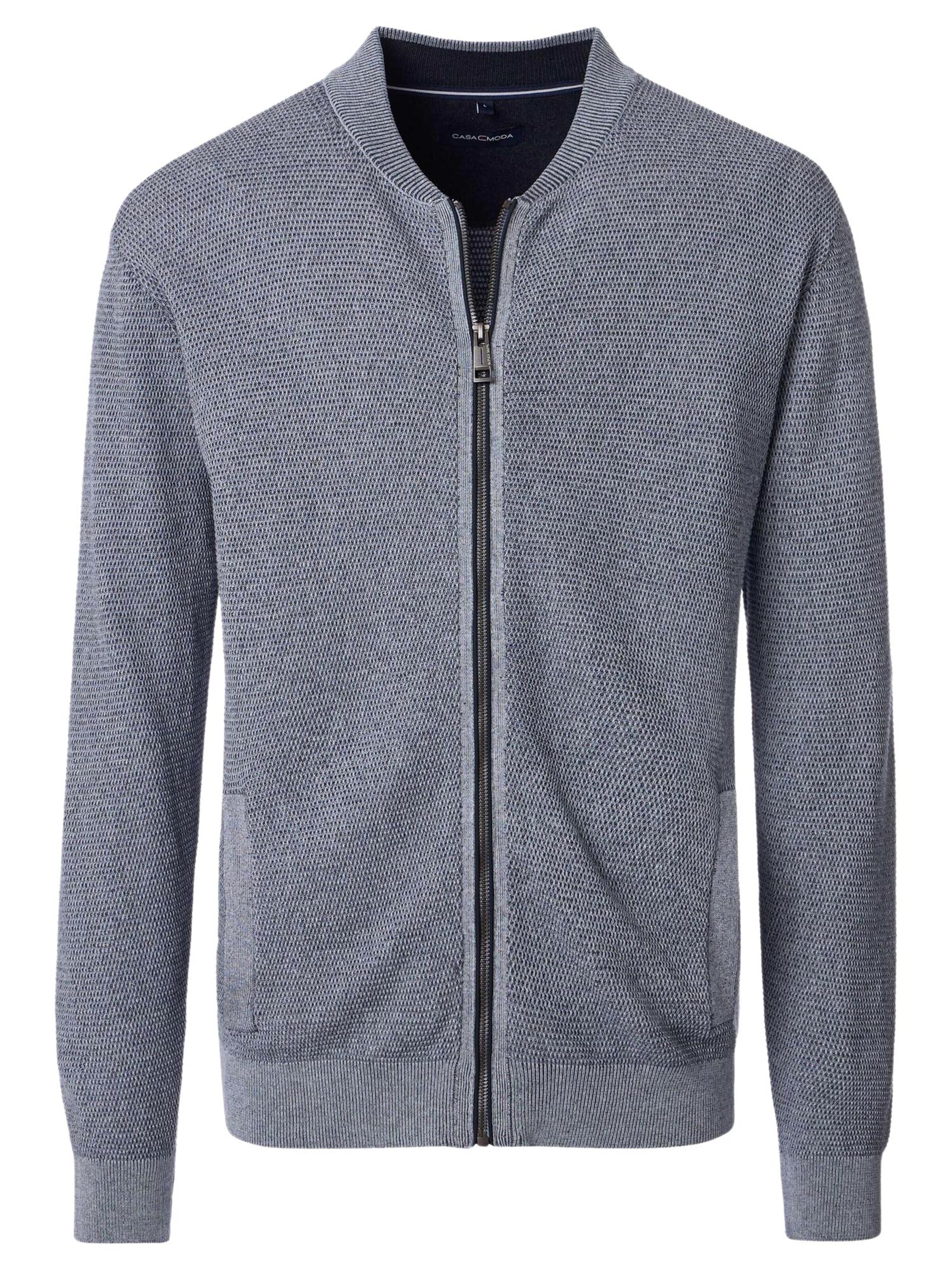 CASAMODA Strickjacke 'Basic'‌‌‌ in Blau: Vorderseite