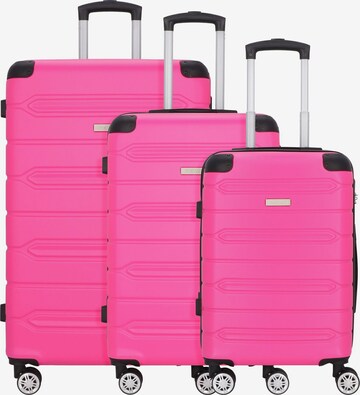 Nowi Suitcase Set in Pink: front