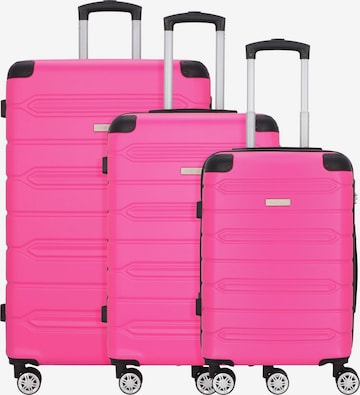Nowi Suitcase Set in Pink: front