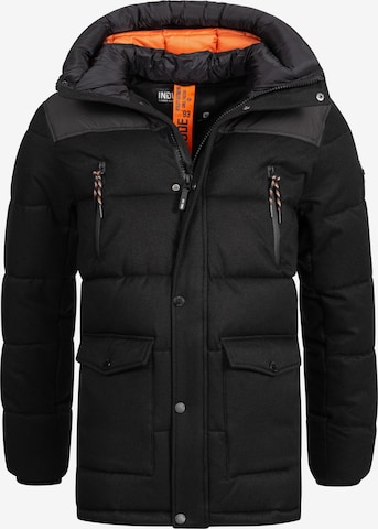 INDICODE JEANS Winter Jacket 'Krem' in Black: front