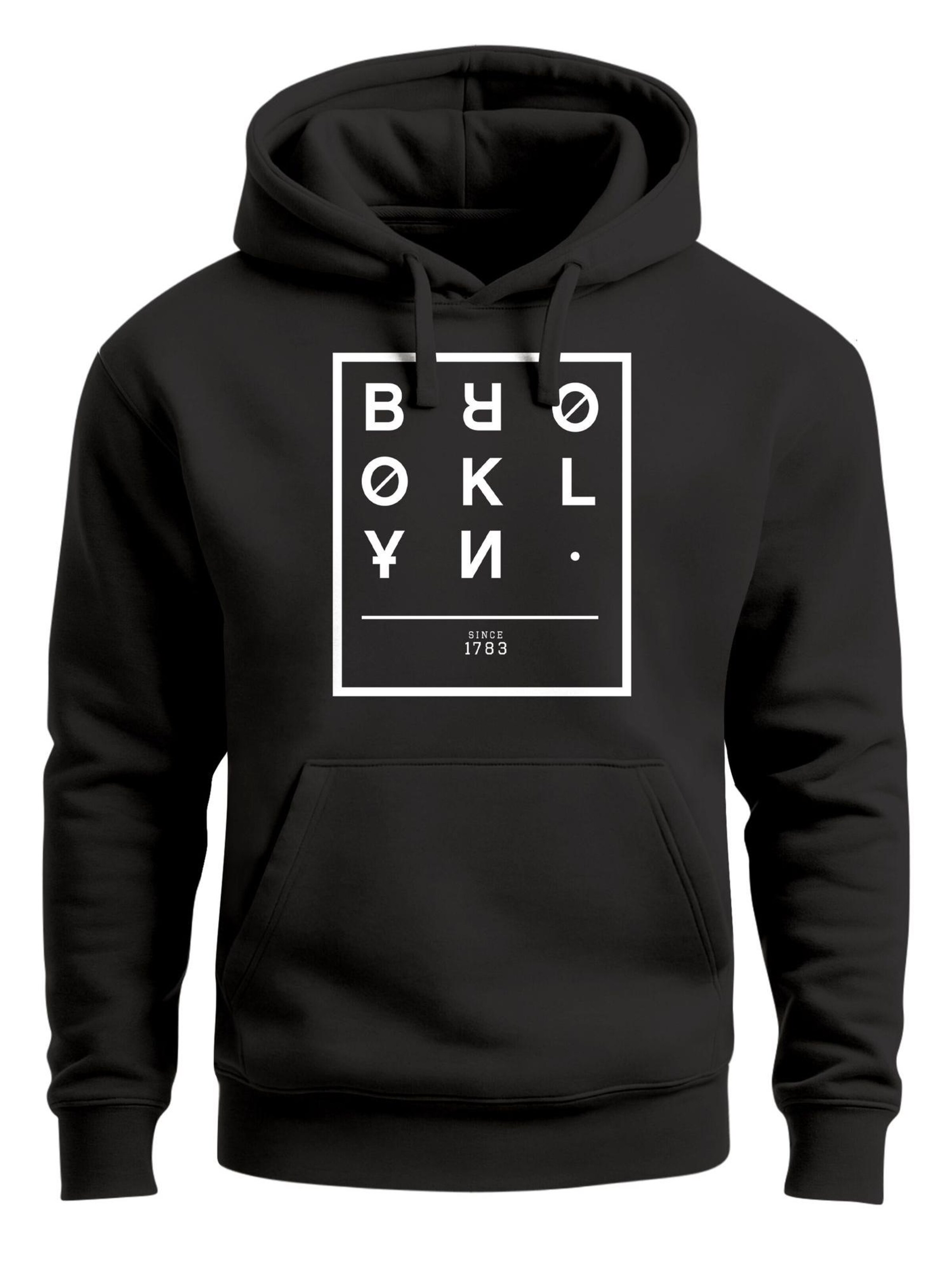 Neverless Sweatshirt 'Brooklyn Type'‌‌ in Schwarz: Vorderseite