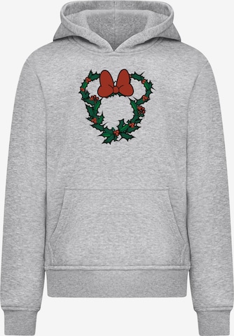 ABSOLUTE CULT Sweatshirt 'Minnie Mouse - Xmas Wreath' in Grey: front