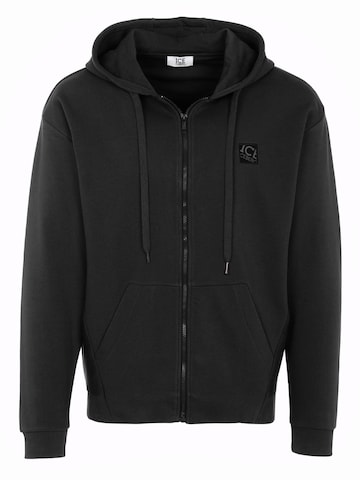 ICEBERG Zip-Up Hoodie in Black: front