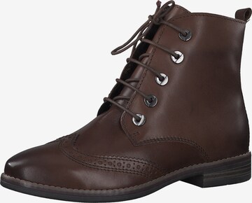 MARCO TOZZI Lace-up bootie in Brown: front