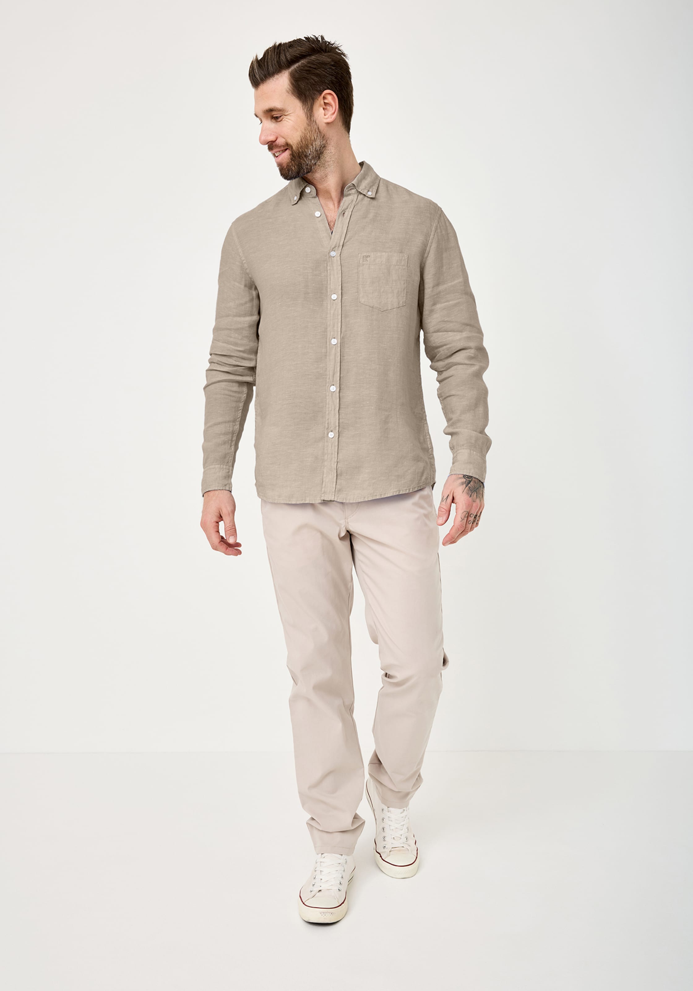 REDPOINT Regular Fit Hemd in Beige