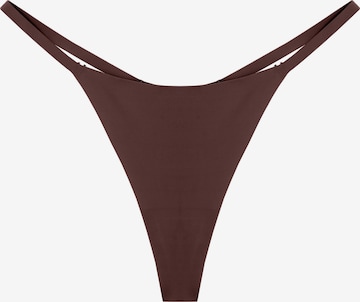 GOD SAVE QUEENS Thong 'Second Skin' in Brown: front