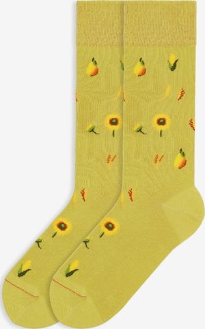 Von Jungfeld Socks 'Herbst ICONS' in Yellow: front