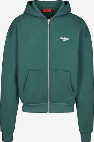 Prohibited Zip-Up Hoodie in Green: front