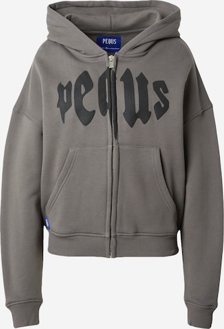 Pequs - Sudadera con cremallera en gris: frente