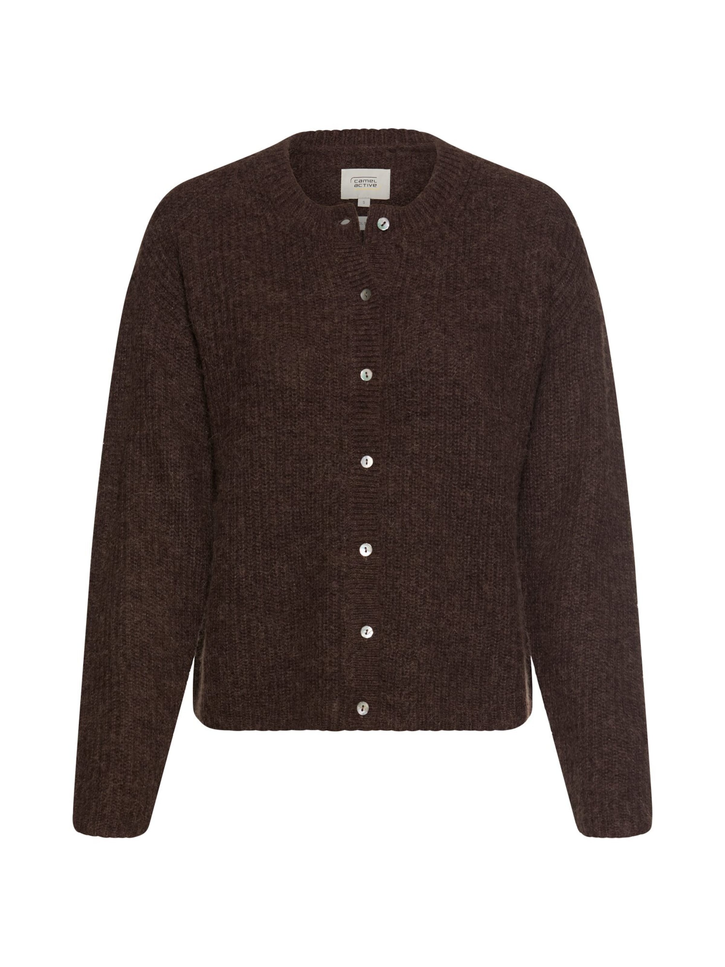 CAMEL ACTIVE Strickjacke mit gerader Passform in Braun: Vorderseite