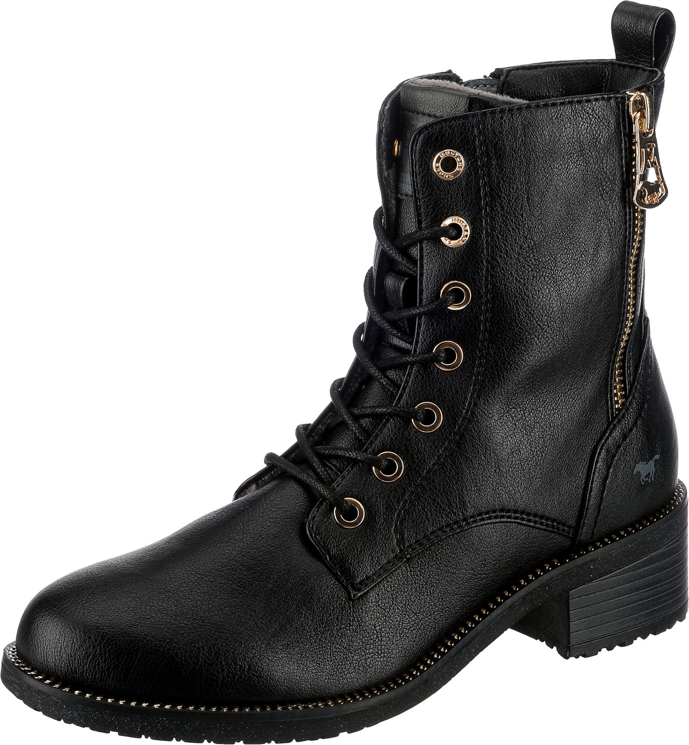 Bottines à lacets MUSTANG en noir : devant