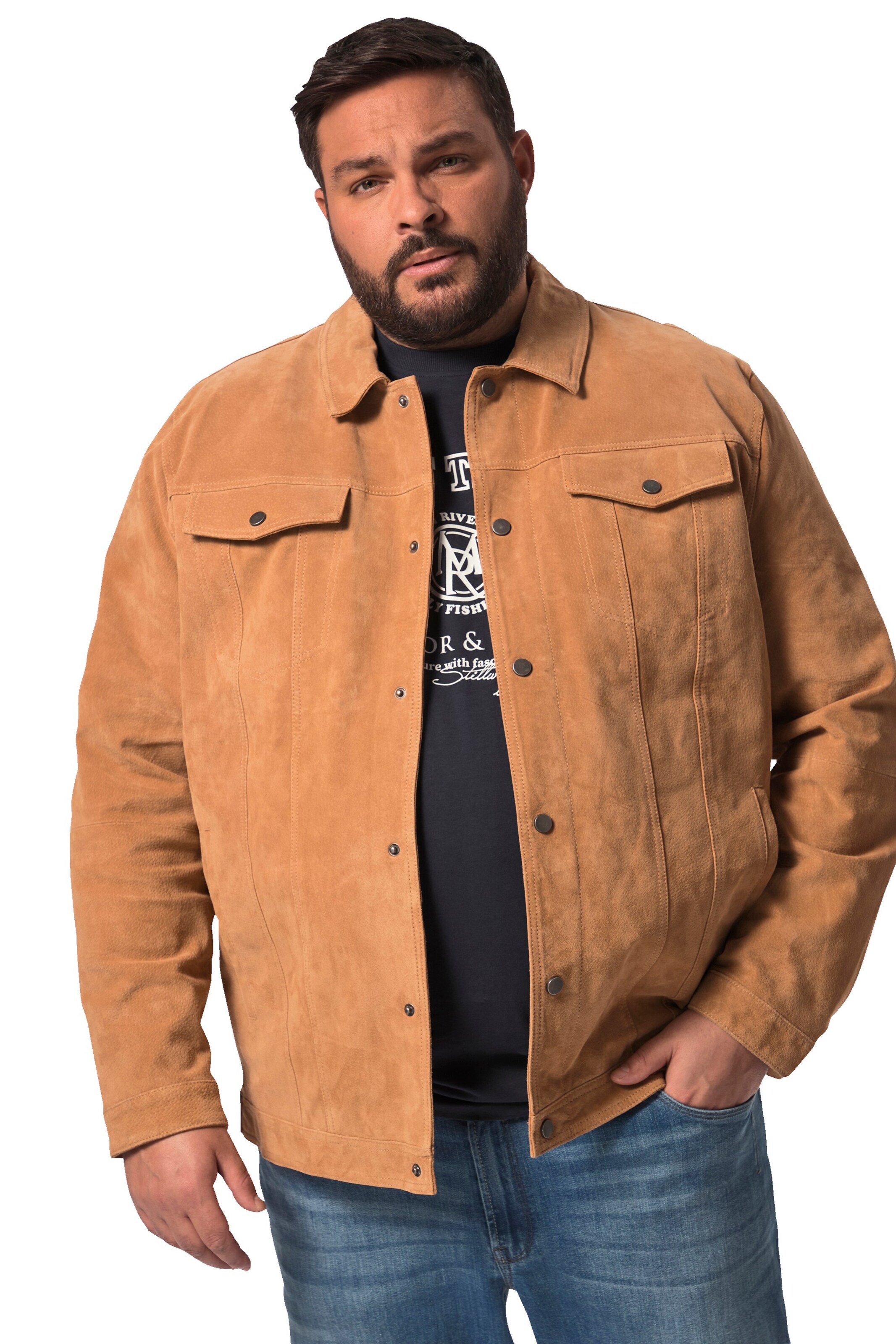 John F. Gee Jacke in Braun: Vorderseite