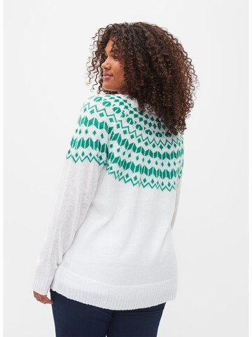 Zizzi Pullover 'SIMONE' i hvid