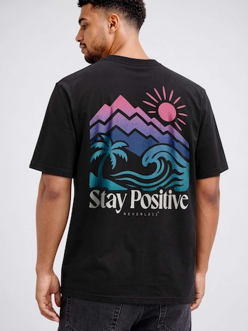Neverless Shirt 'Mountain Sun' in Black