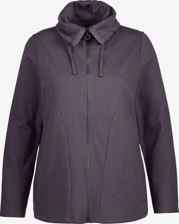 Ulla Popken Zip-Up Hoodie in Grey: front