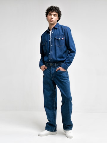 BIG STAR Regular Fit Hemd 'Western' in Blau